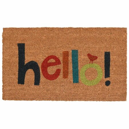 CONFIGURACION Colorful Hello Rectangular Doormat - Multi Color - 17in. x 29in. CO3360054